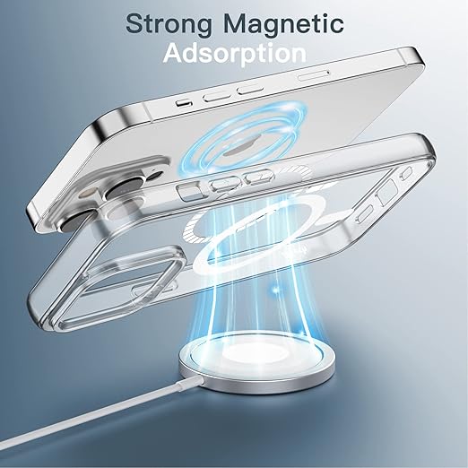 Clear Magnetic Case Compatible with MagSafe for iPhone 14, iPhone 14 Pro, iPhone 14 Pro Max, iPhone 14 Plus Clear Magnetic Case Compatible with MagSafe for iPhone 14, iPhone 14 Pro, iPhone 14 Pro Max, iPhone 14 Plus